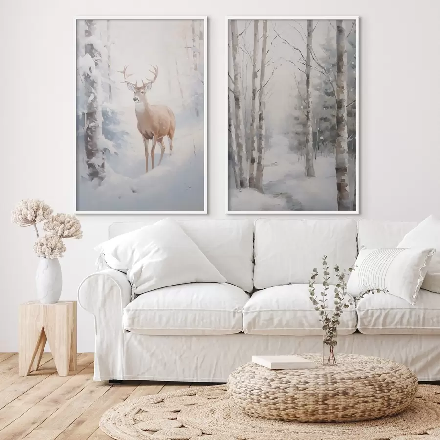 fototapet Peisaj forestier de iarnă d00836
