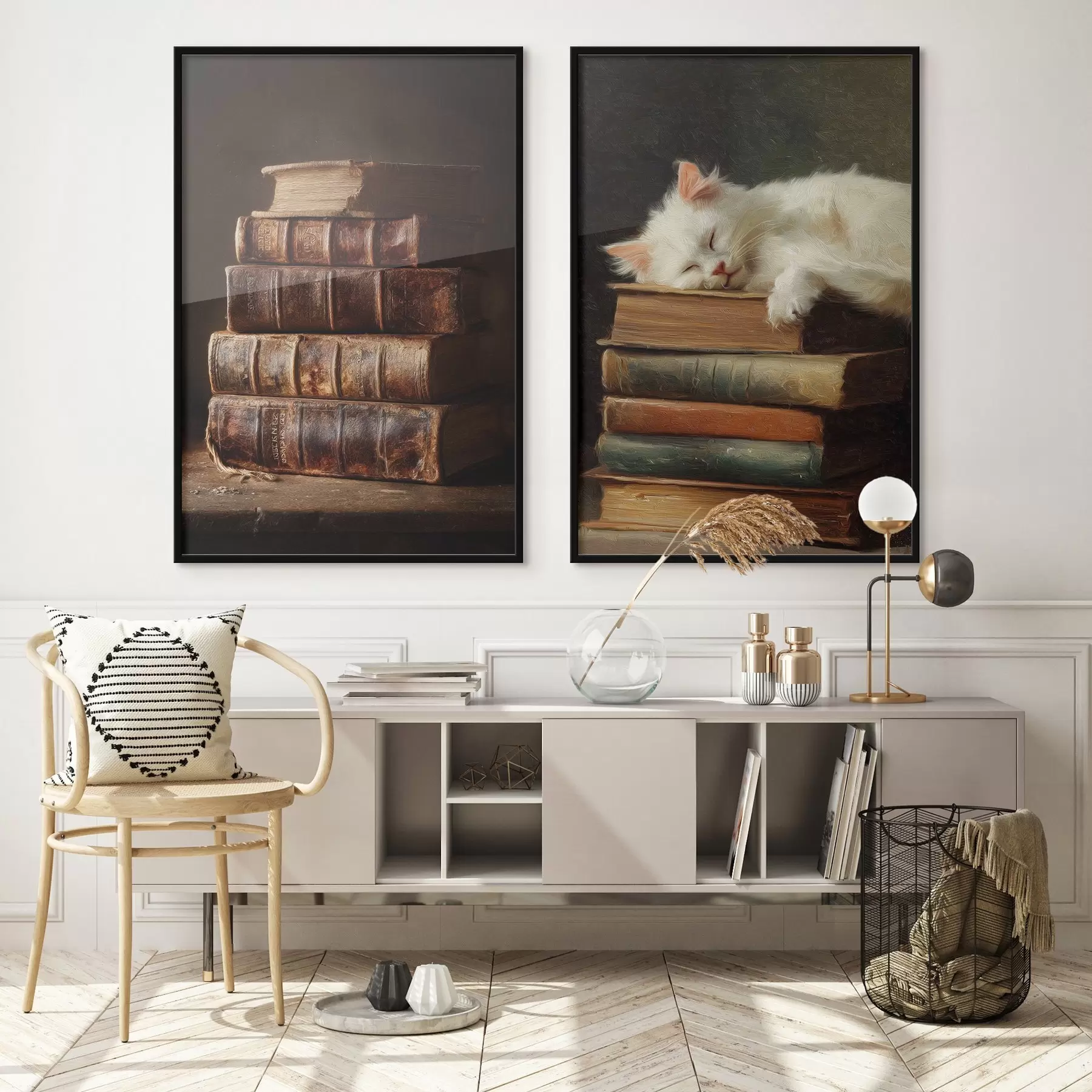 fototapet Pisica pe cărți d00919