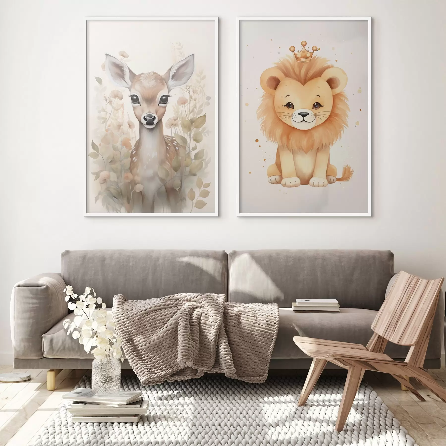 fototapet Cerb și leu d00922