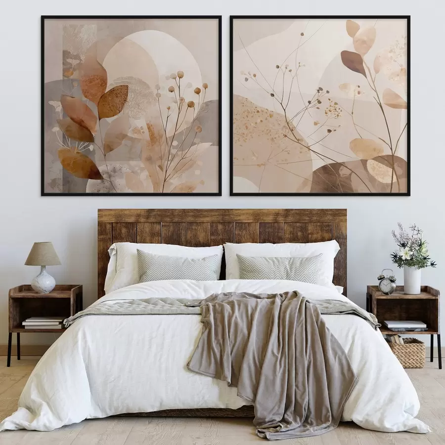 fototapet Compoziție florală abstractă în două părți d00892