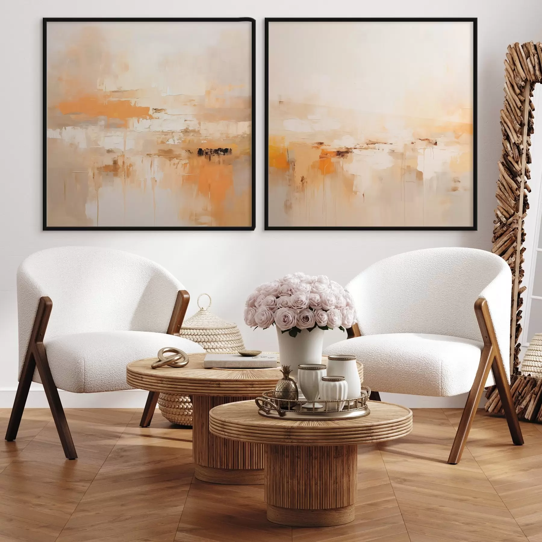 fototapet Pictură abstractă ușoară în nuanțe de toamnă d00895