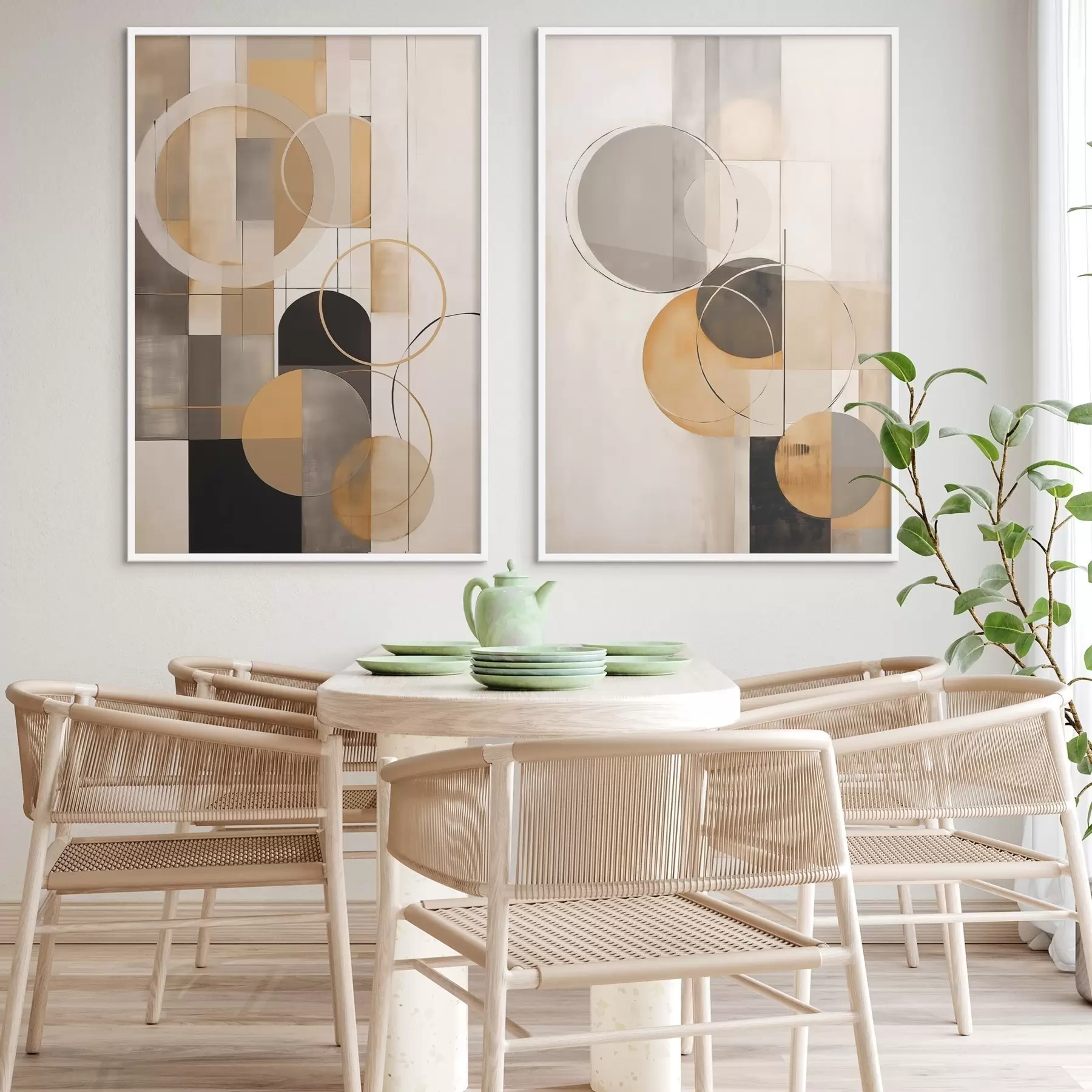 fototapet Abstracție geometrică cu cercuri d00858