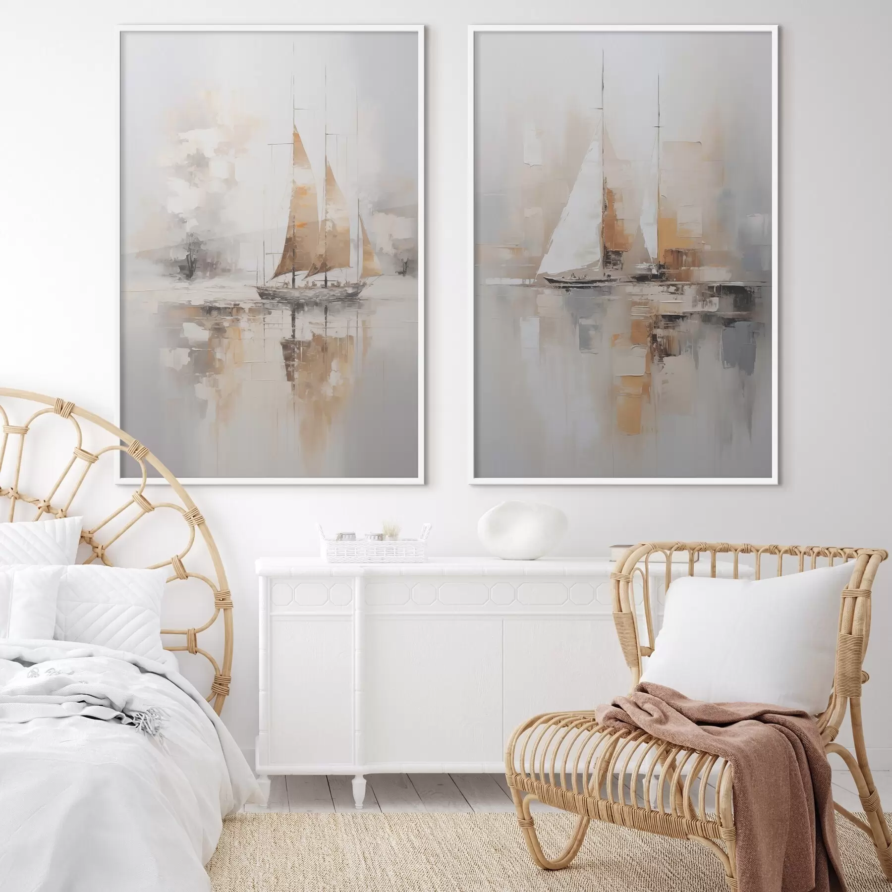 fototapet Pictură imitație de barcă cu pânze d00948