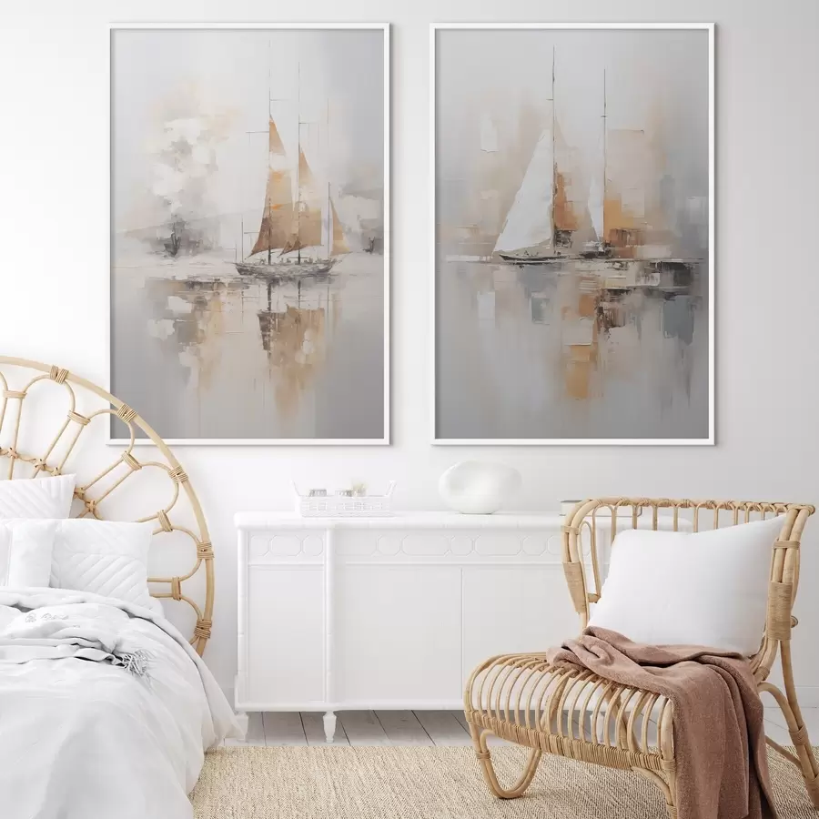 fototapet Pictură imitație de barcă cu pânze d00948