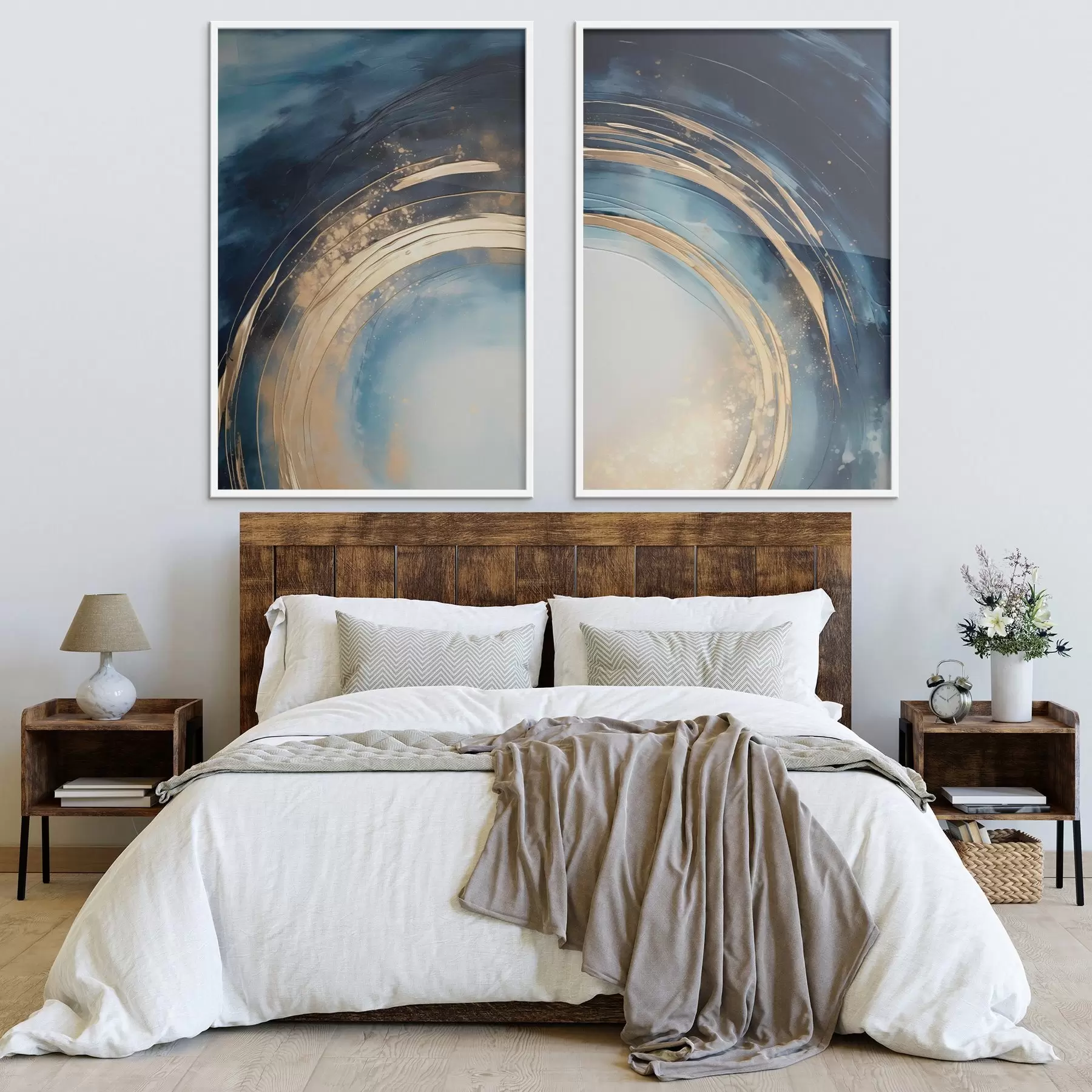 fototapet Spatulă circulară albastru închis cu arcuri metalice d00969