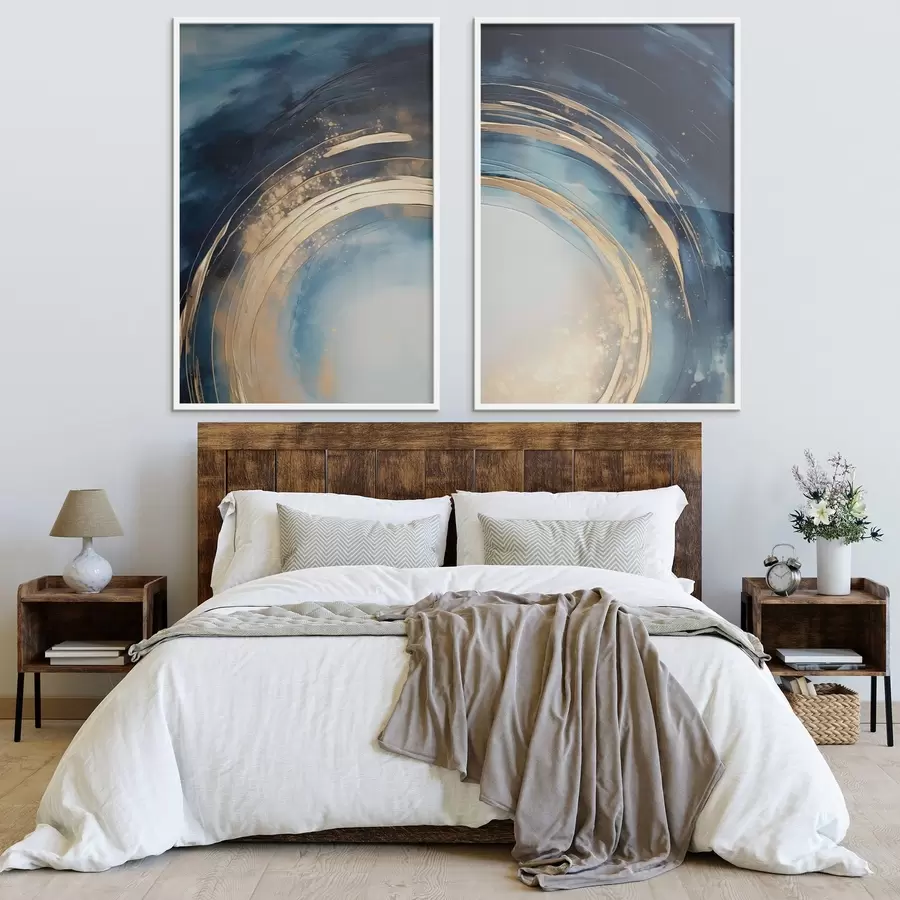 fototapet Spatulă circulară albastru închis cu arcuri metalice d00969