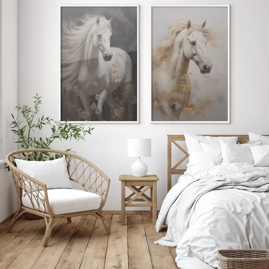 fototapet Imitarea picturii de către cai d01000