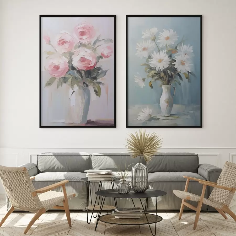 fototapet Flori într-o vază pictură imitație d01027