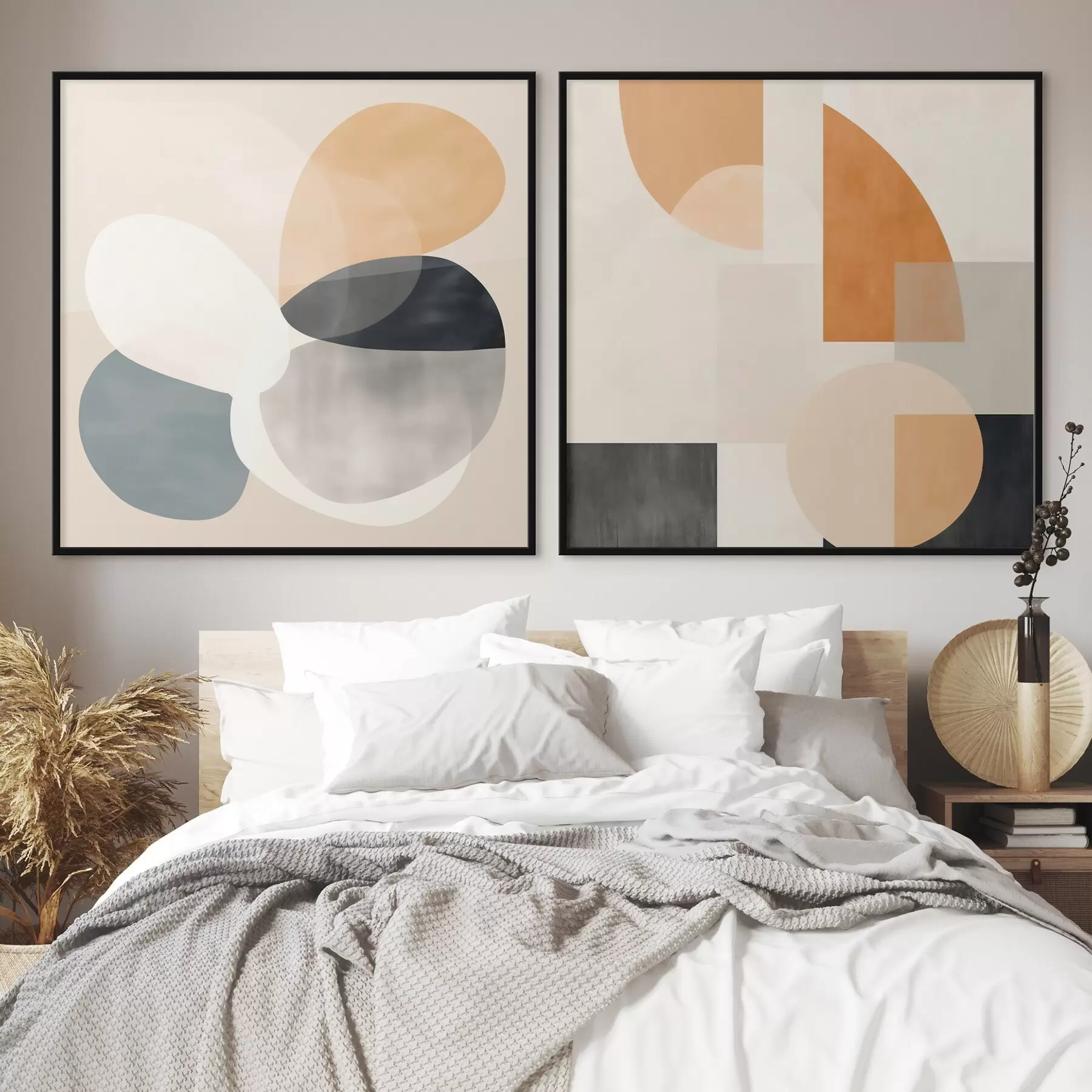 fototapet Intersecții rotunjite ale formelor în minimalismul acuarelei d00993