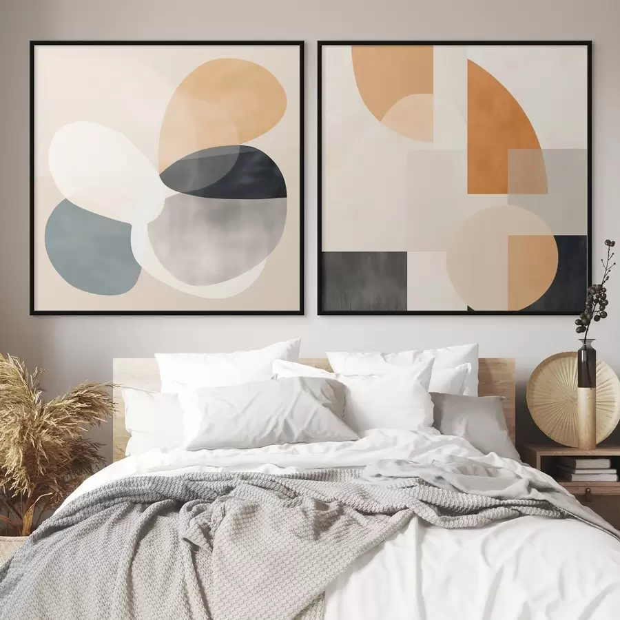 fototapet Intersecții rotunjite ale formelor în minimalismul acuarelei d00993