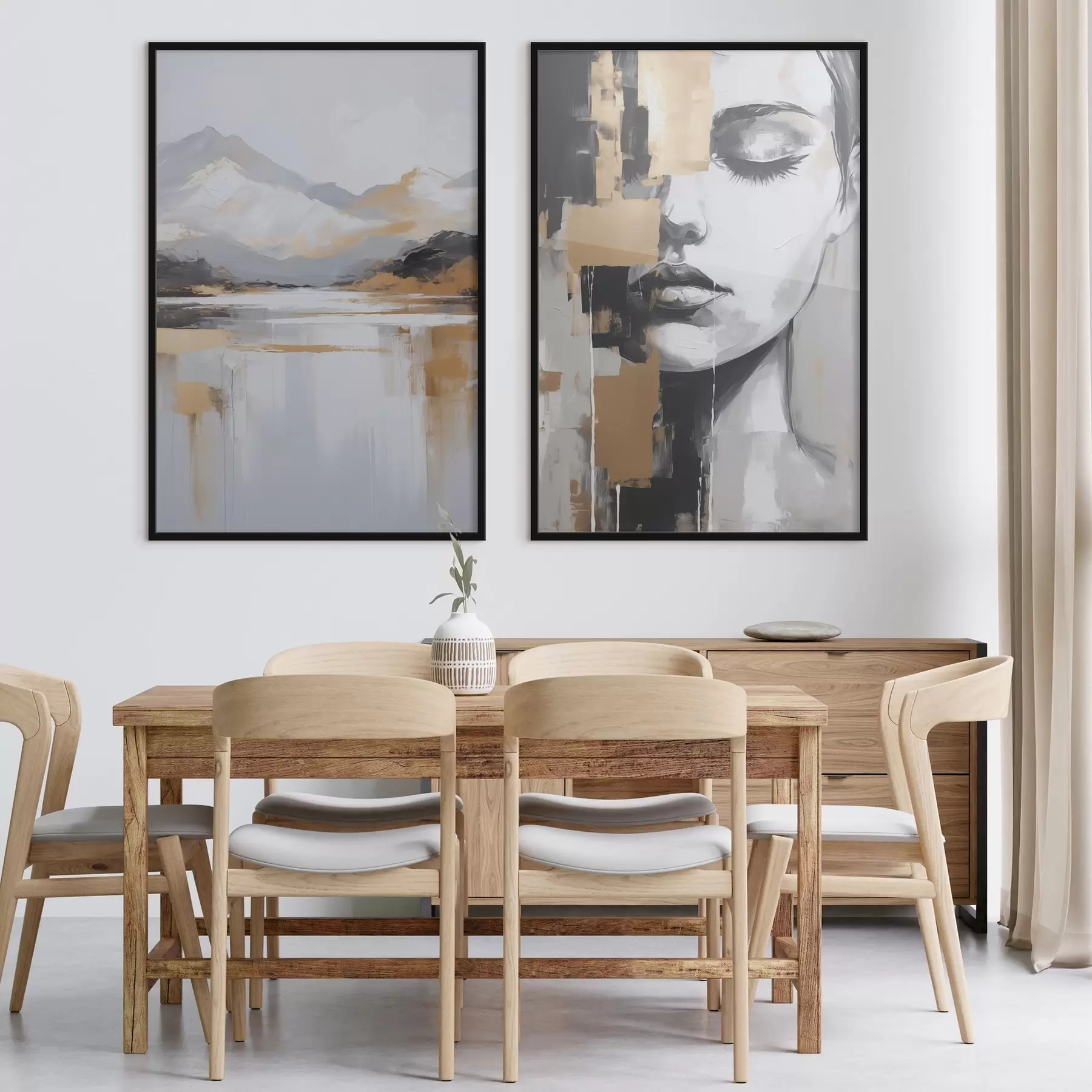 fototapet Peisaj montan abstract și portret d01058