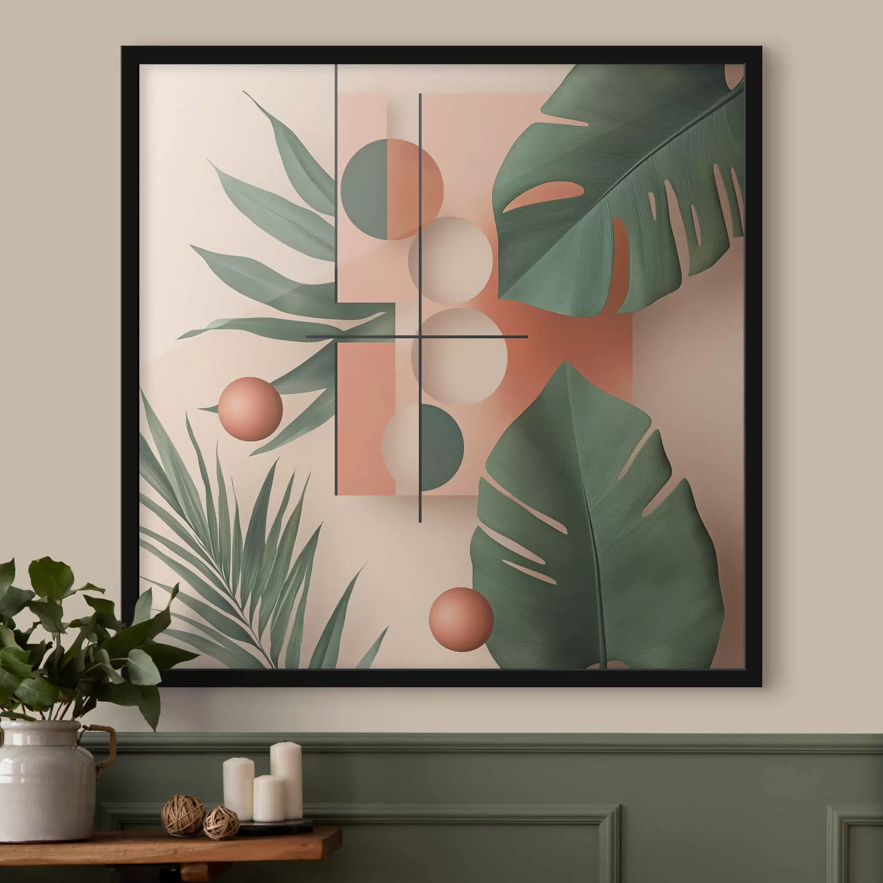 fototapet Abstracție cu frunze tropicale mari f47099