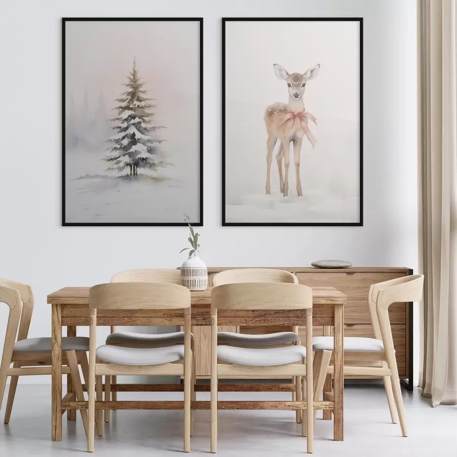 fototapet Molid și căprioară d00933