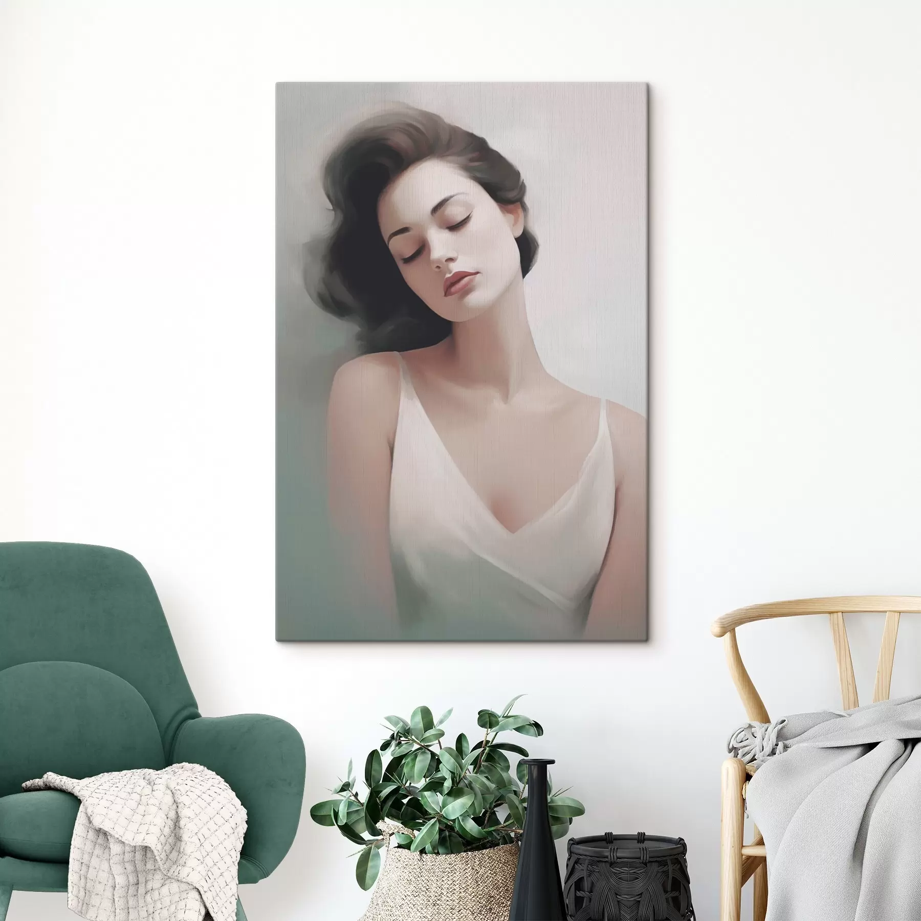 Tablouri Portretul unei fete cu ochii închiși s47342