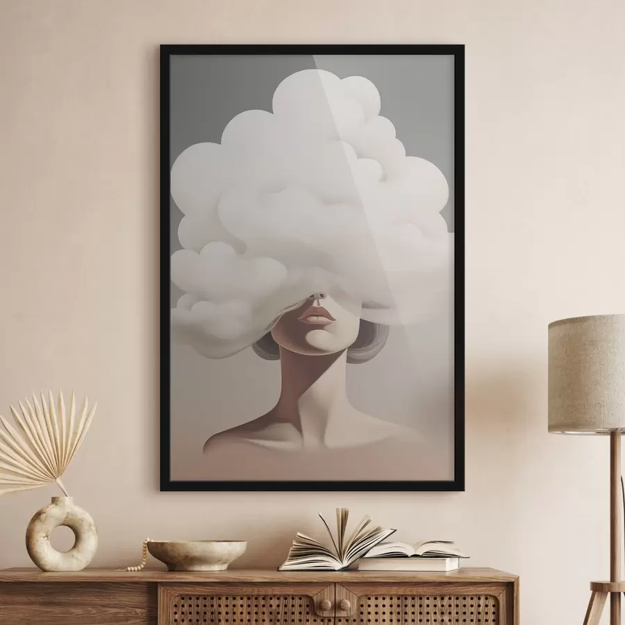 fototapet Fața fetei este acoperită de un nor f47337