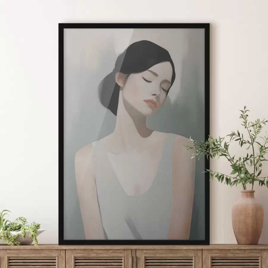 fototapet O fată cu ochii închiși f47341