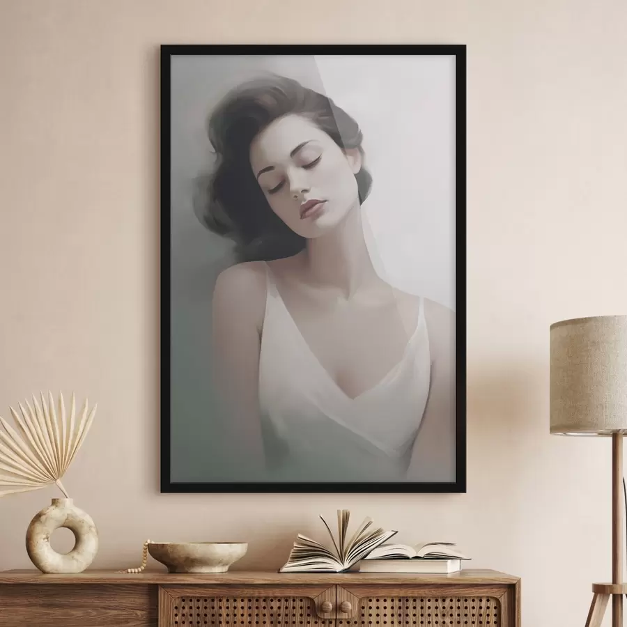 fototapet Portretul unei fete cu ochii închiși f47342