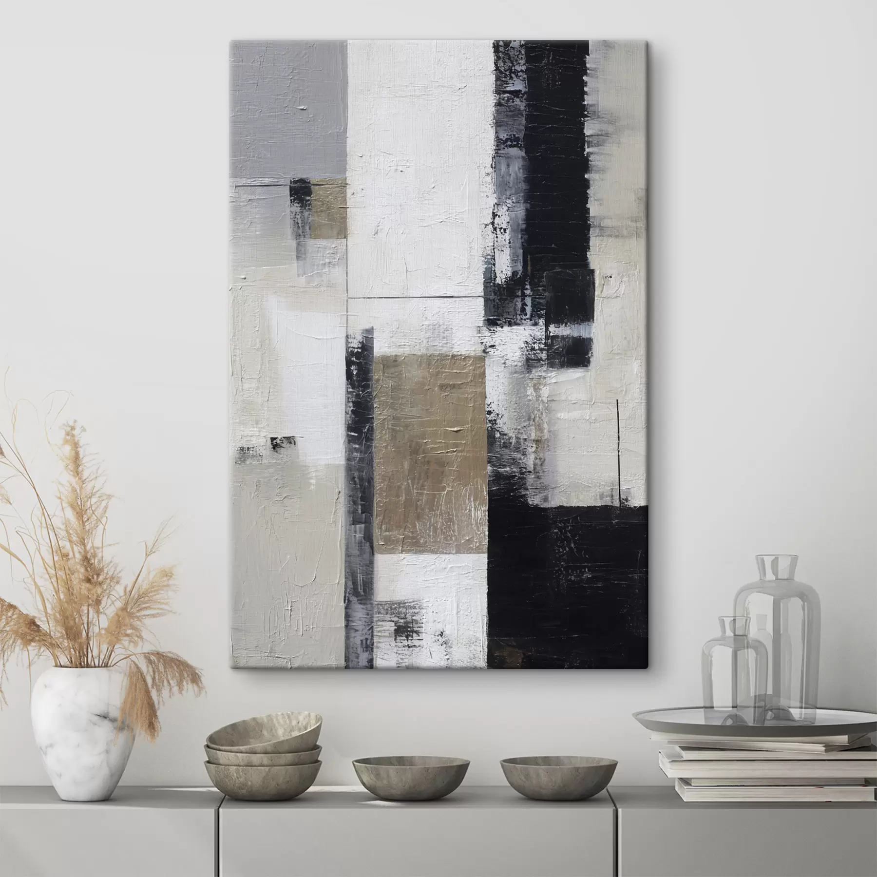 Tablouri abstracție contemporană în culori contrastante s47133