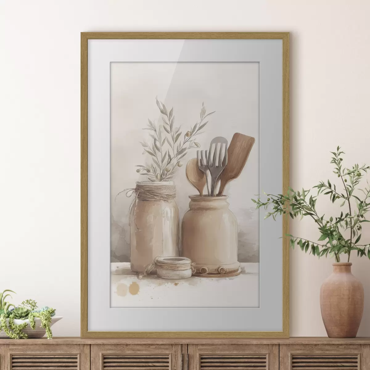Poster natură moartă din bucătărie în stil acuarelă f47125