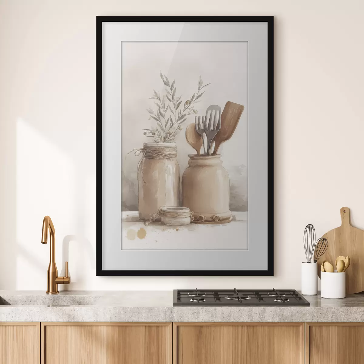 Poster natură moartă din bucătărie în stil acuarelă f47125