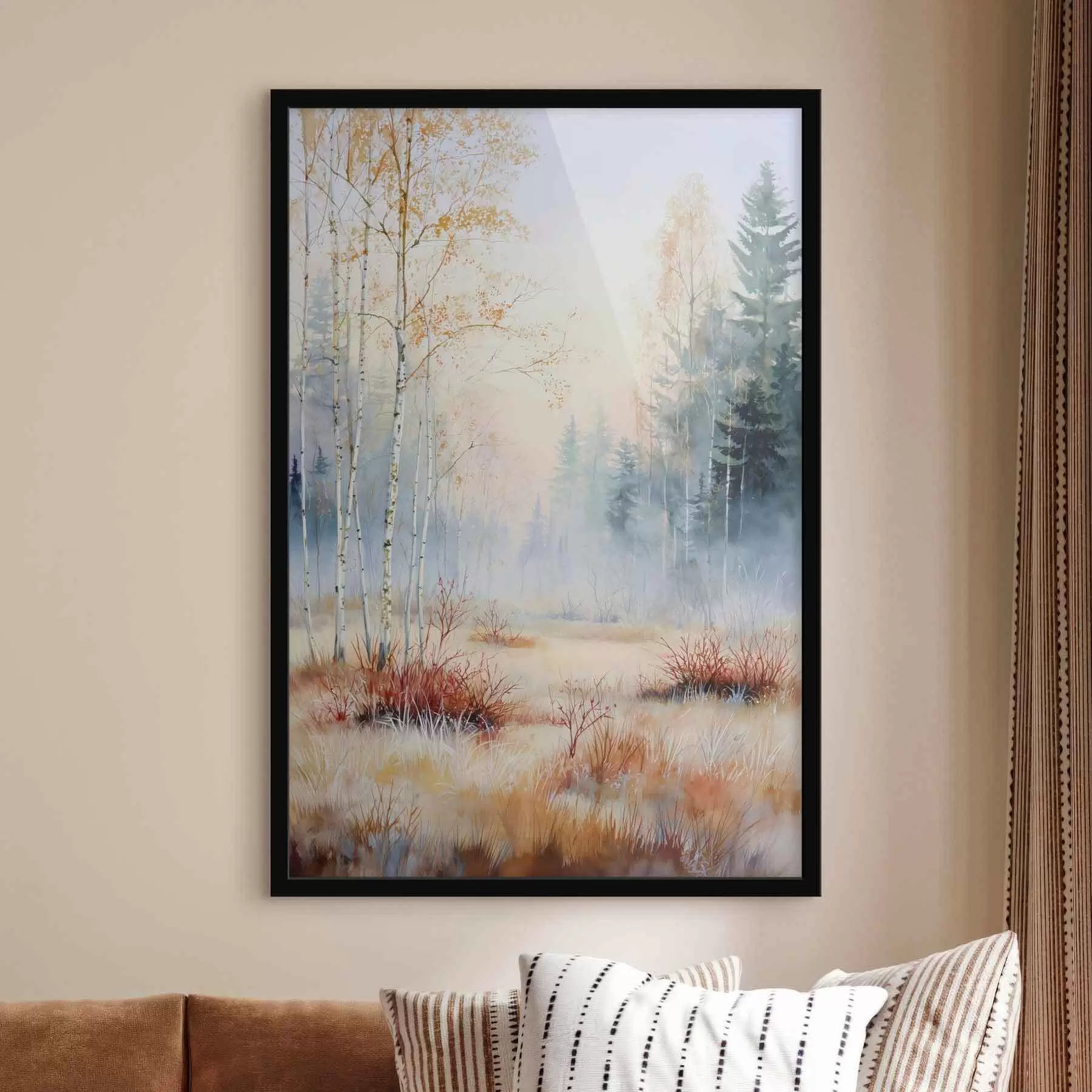 fototapet peisaj primele înghețuri în pădure f47129