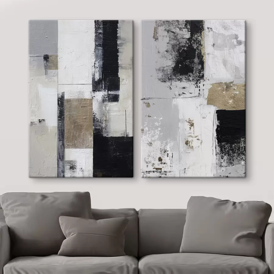 Tablouri abstracție contemporană în culori contrastante m01176