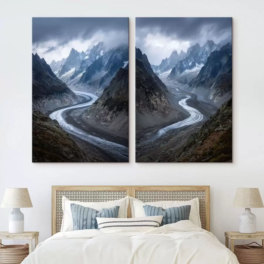 Tablouri peisaj montan cu nori m01180