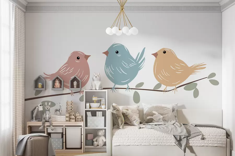 fototapet Păsări pe o ramură w05099