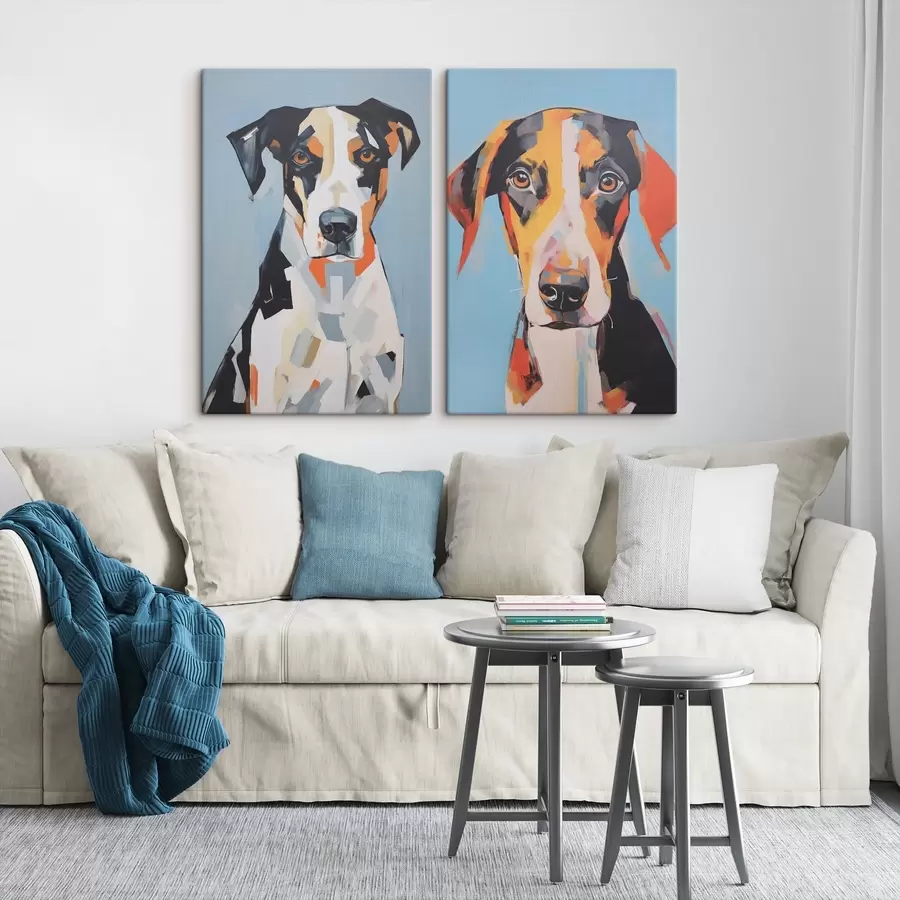 Tablouri Portret abstract al unui câine m01189