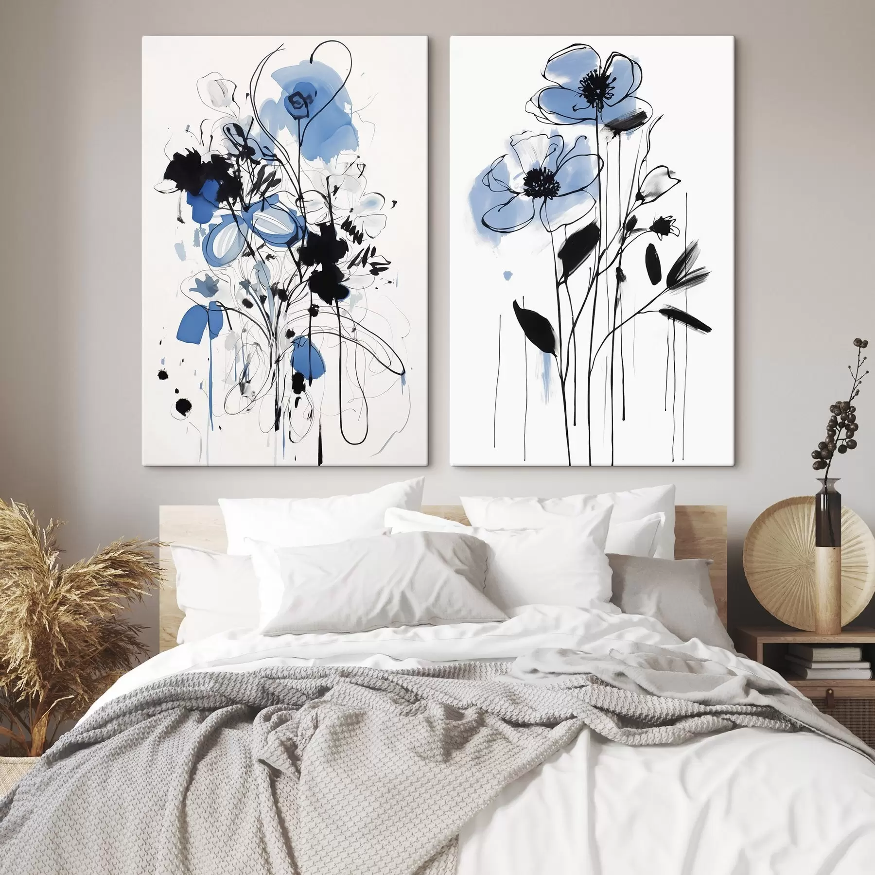 Tablouri Abstracție cu pete și flori m01222