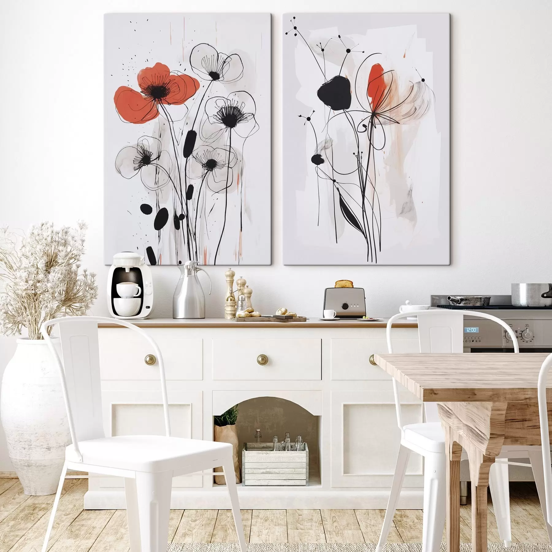 Tablouri Flori abstracte imitație a unui desen m01227