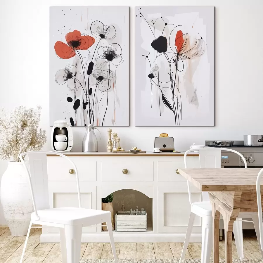 Tablouri Flori abstracte imitație a unui desen m01227