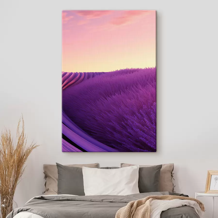 Tablouri Câmp de lavandă pe fundalul apusului de soare s47111