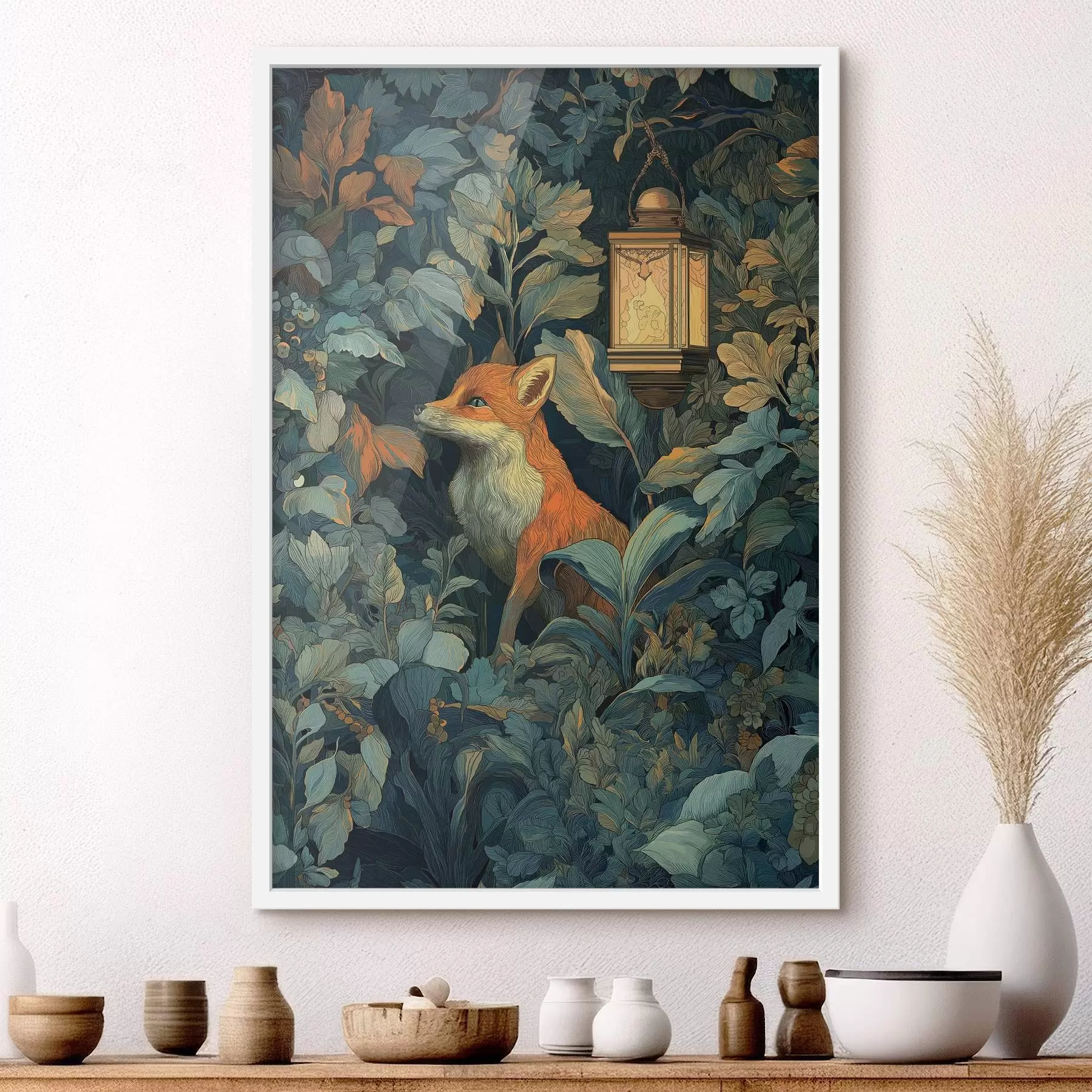 fototapet Vulpe drăguță în tufișuri f47107