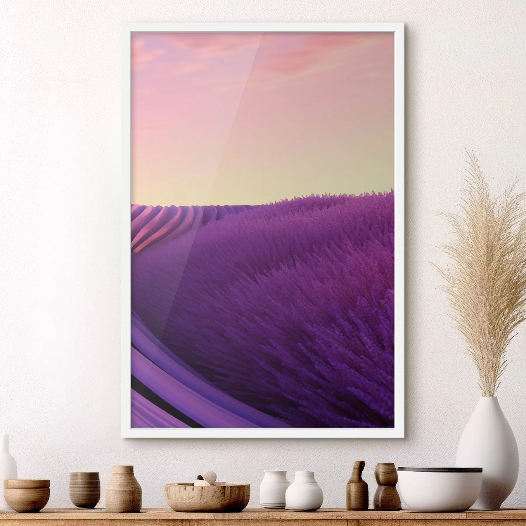 fototapet Câmp de lavandă pe fundalul apusului de soare f47111