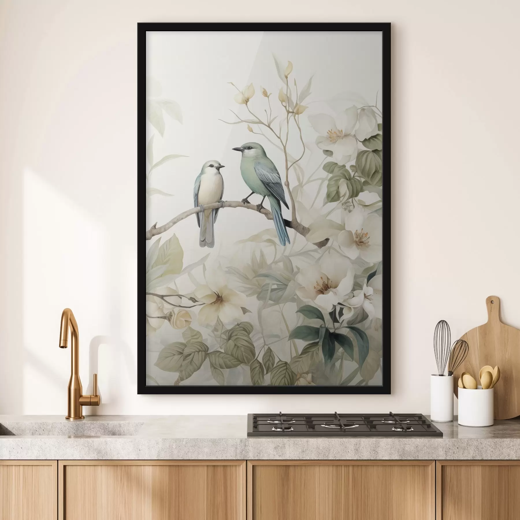 fototapet Două păsări pe ramuri de iasomie f46896