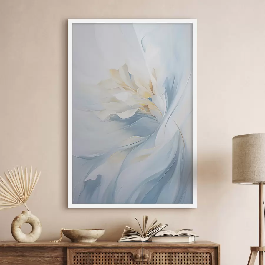 fototapet Petale abstracte, delicate, translucide, care se învârt spre interior, cu o iluminare moale și o textură picturală. f47436