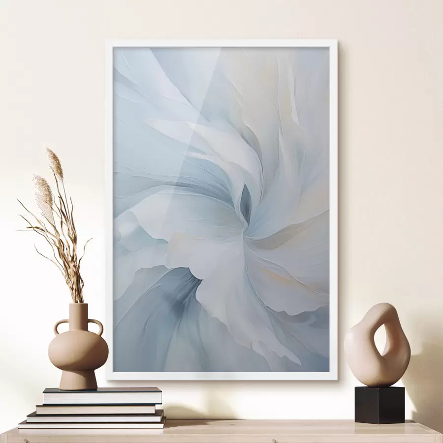 fototapet Petale abstracte, delicate, translucide, care se învârt spre interior, cu o iluminare moale și o textură picturală. f47437