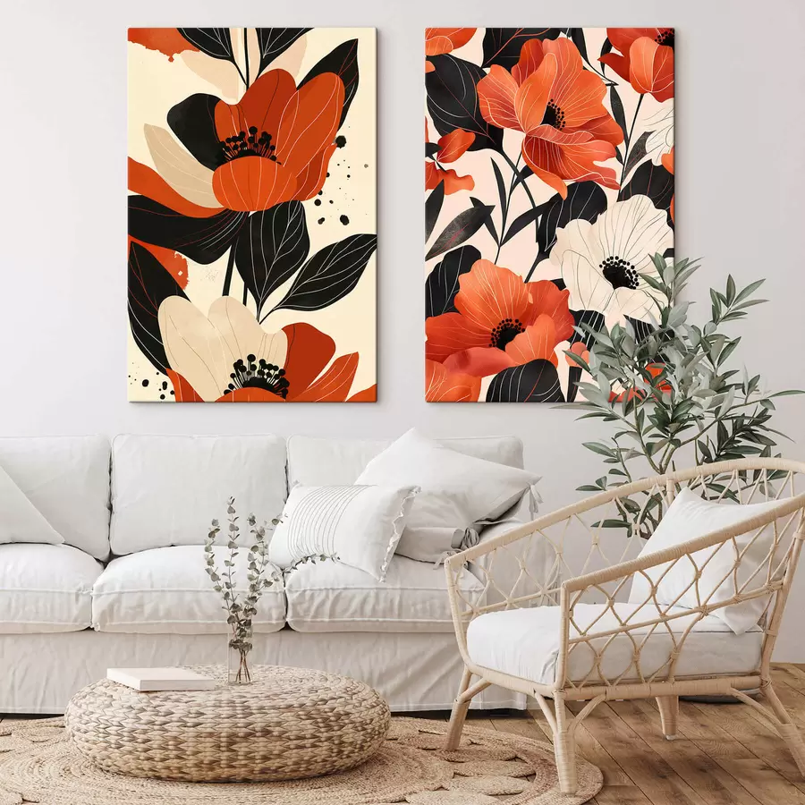 Tablouri Compoziție florală în tonuri calde m01228