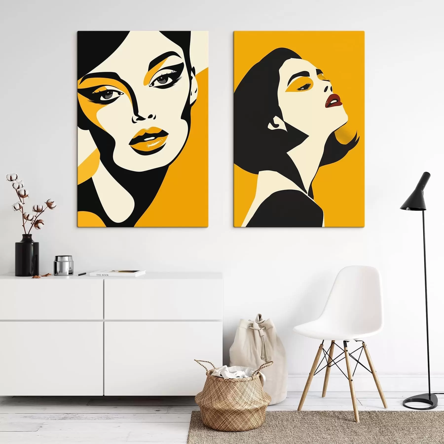 Tablouri Portret feminin în tonuri de galben m01229