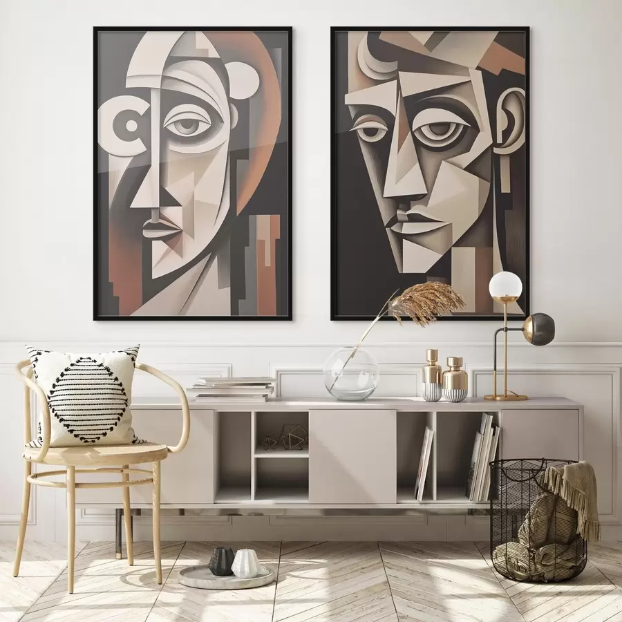 fototapet Portrete abstracte în stil cubist d00550