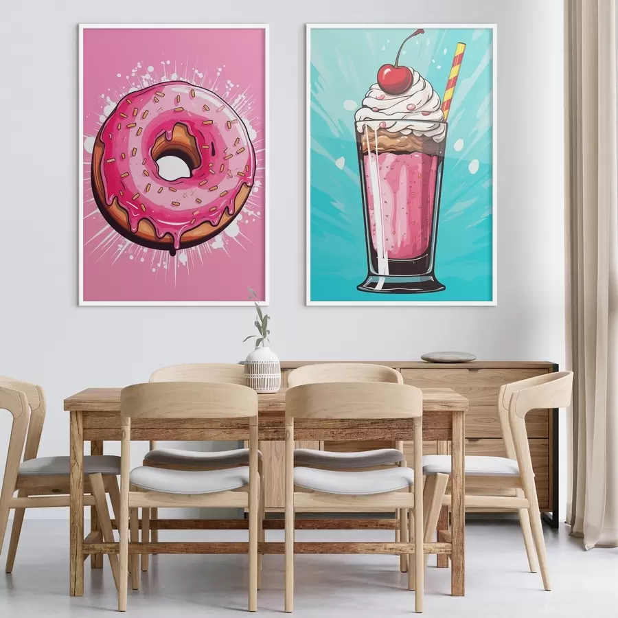 fototapet Donut și milkshake d00553