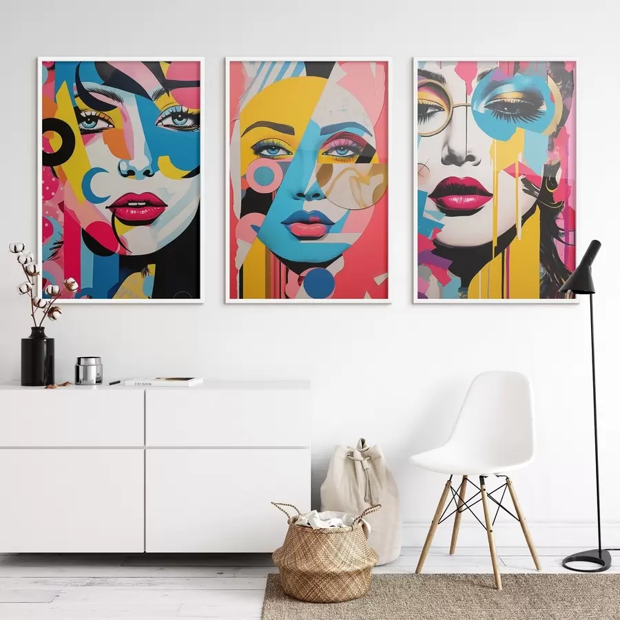 fototapet Abstractizarea fețelor colorate d00557