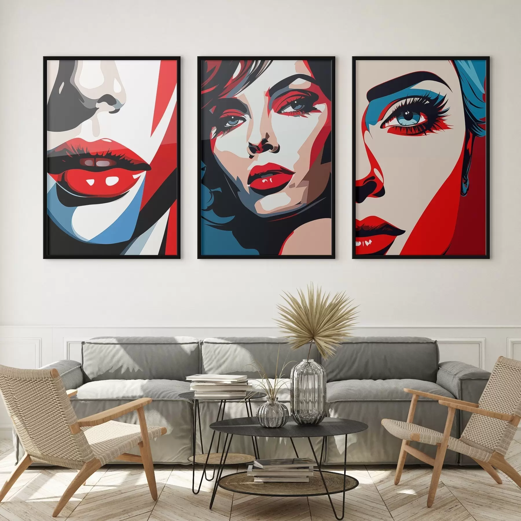 fototapet Fețe colorate d00558