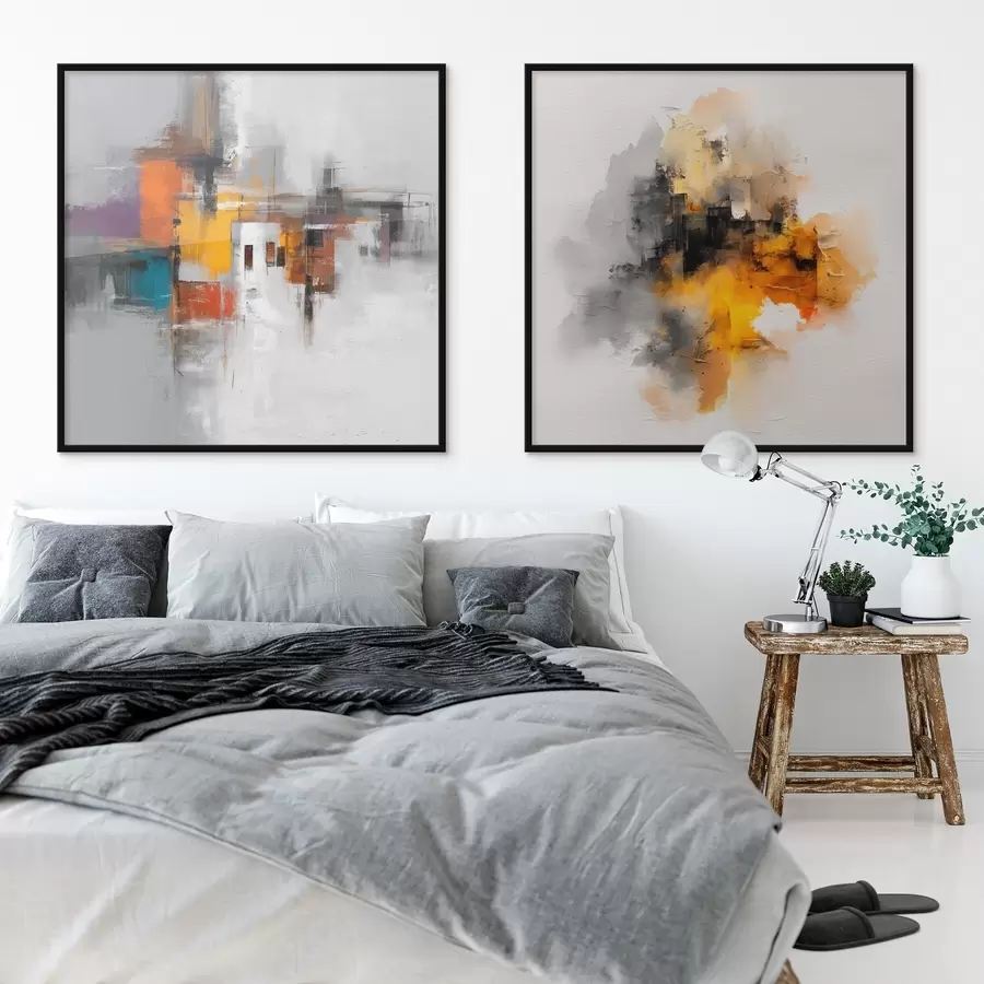 fototapet Oraș expresiv: compoziție artistică cu culori contrastante d00566