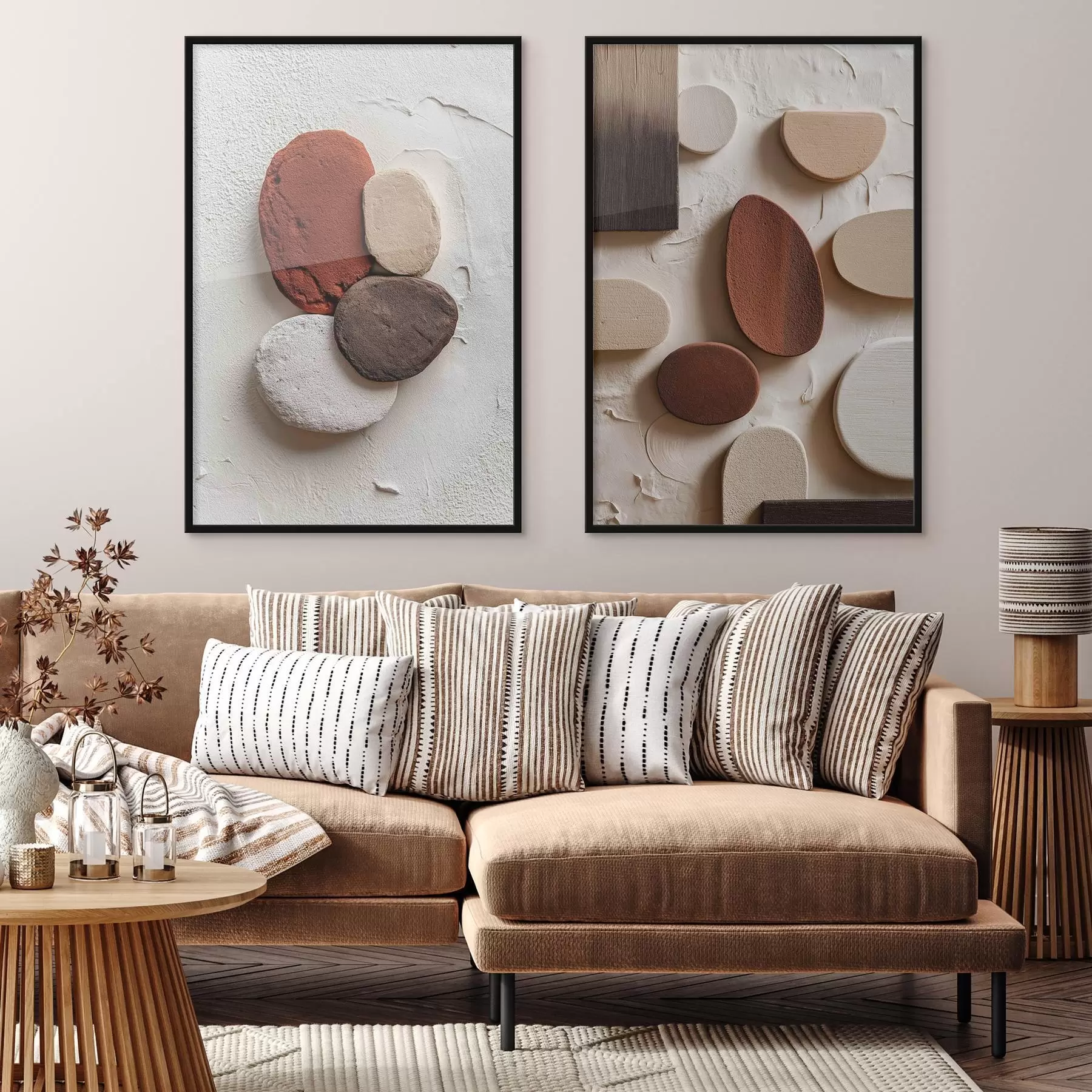 fototapet Compoziții abstracte cu forme geometrice volumetrice pe un fundal texturat d00597