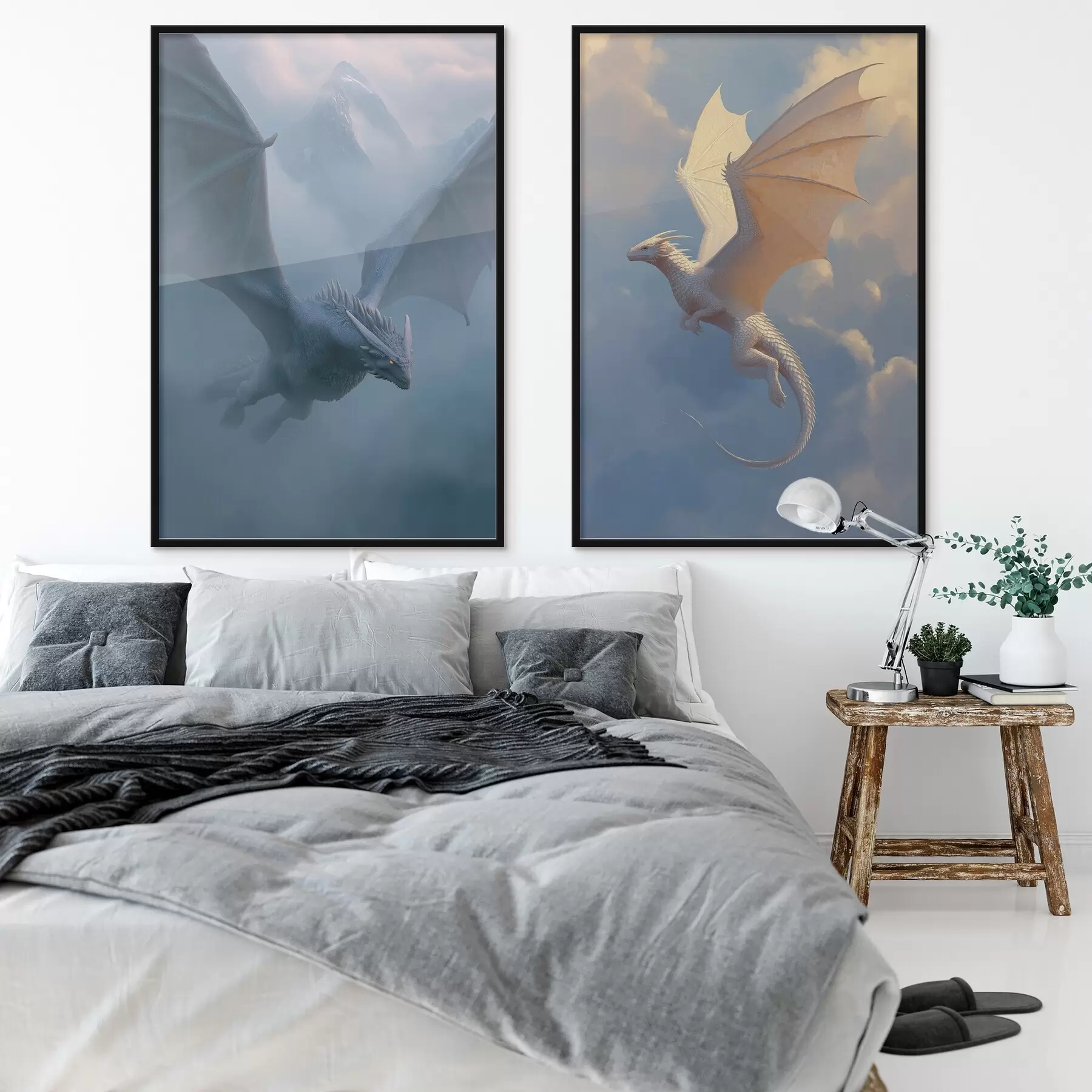 fototapet Dragoni pe cer d00600