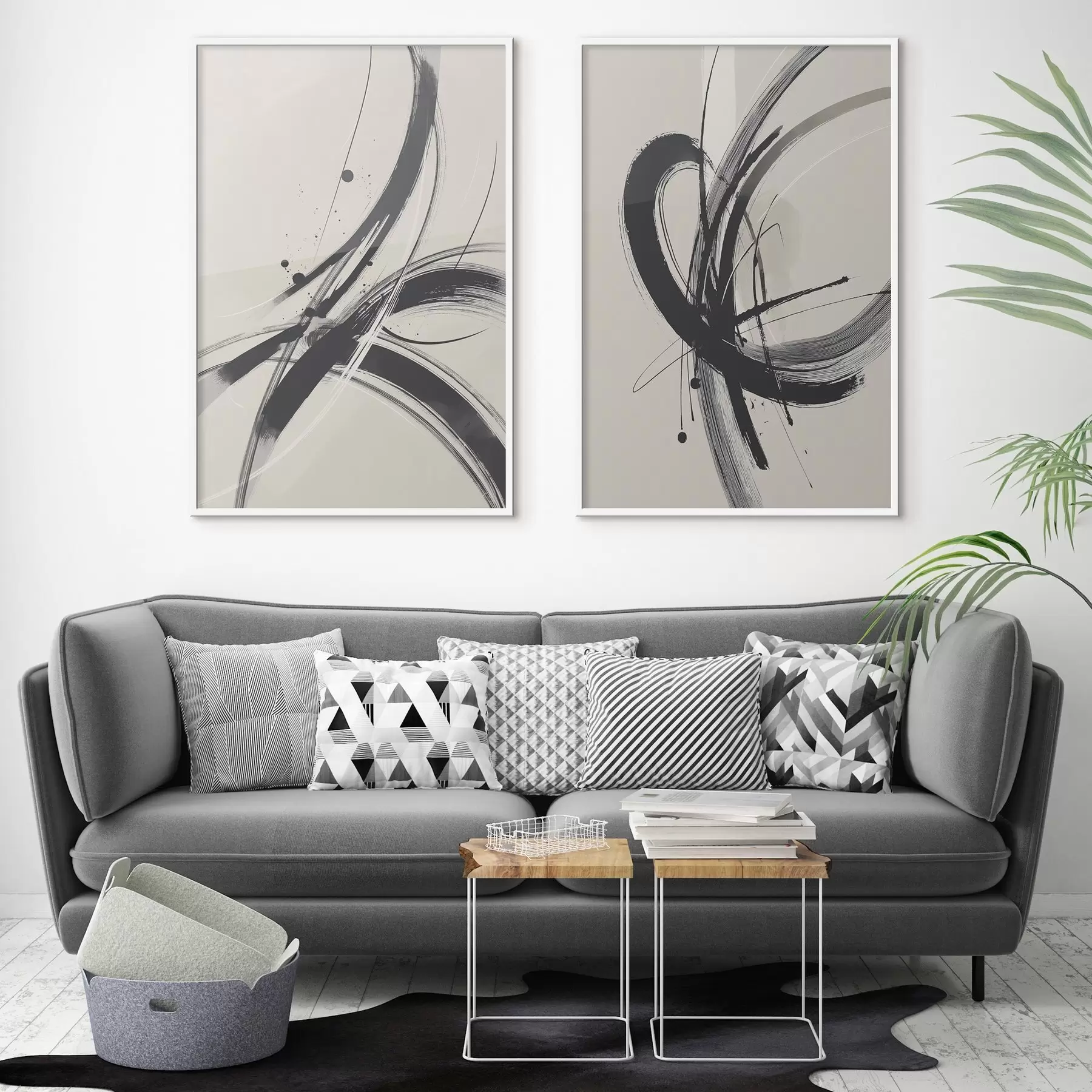 fototapet Abstract minimalist brush strokes d00613