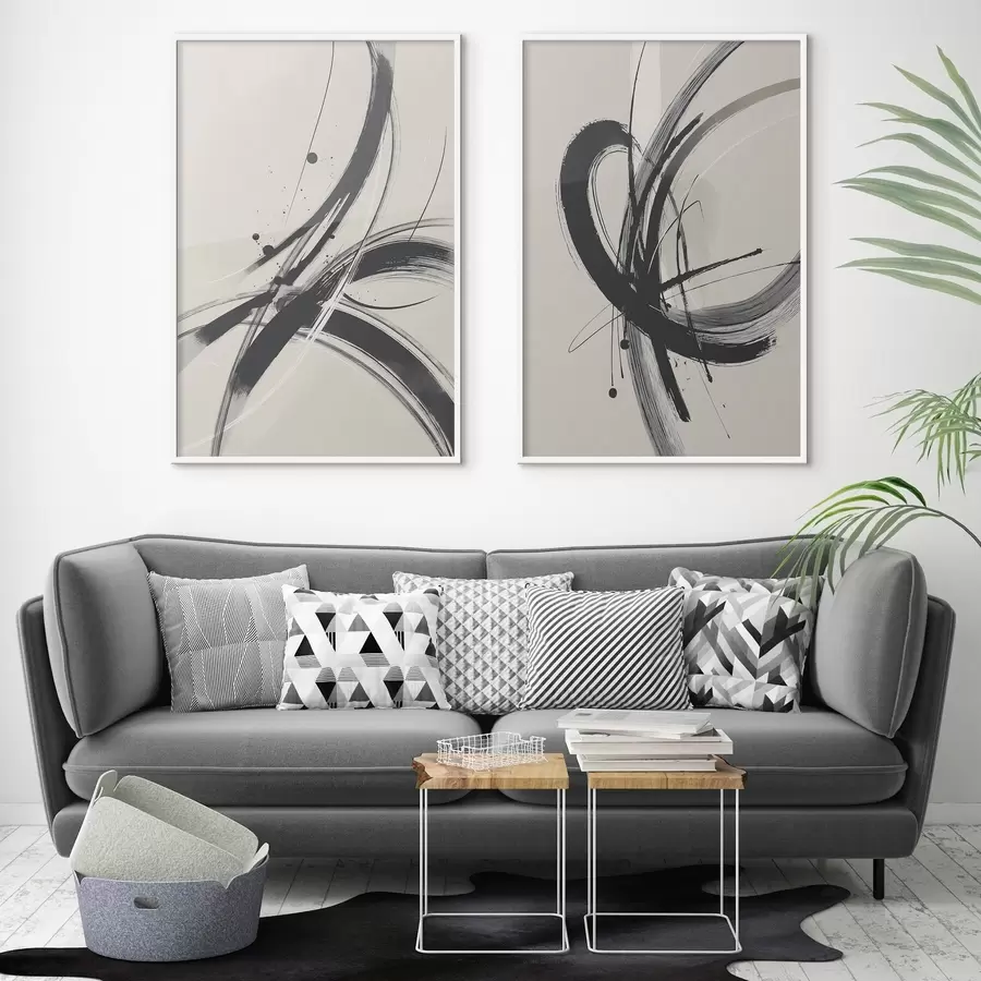 fototapet Abstract minimalist brush strokes d00613