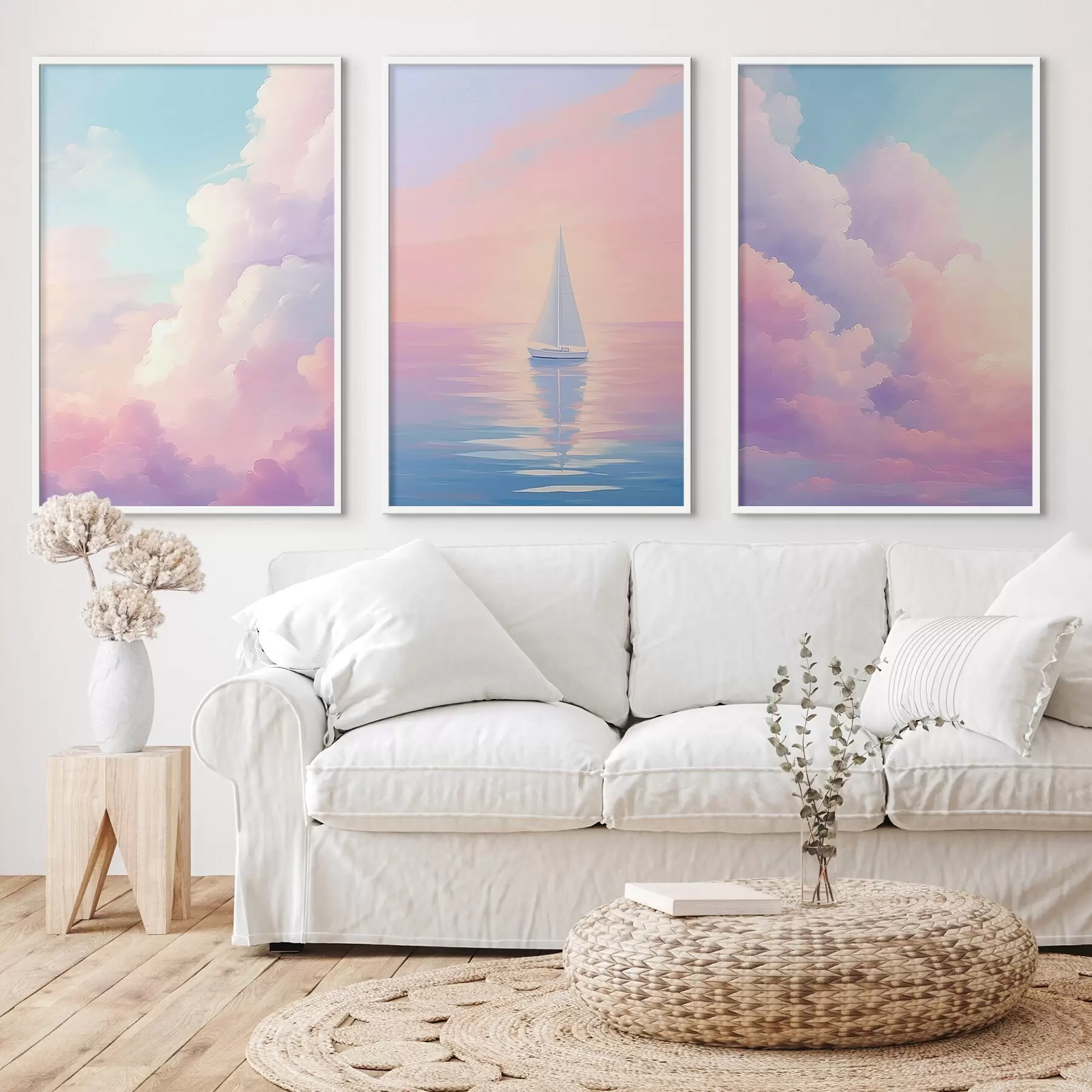 fototapet Barcă cu vele pe mare pe un fundal de nori d00619